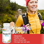 SOLARAY Vitamin B2 Supplement 100 mg for Men & Women - Riboflavin Vitamin B-2 Caps for Cellular Energy Support, Vit B2 100mg, Vegan, Non-GMO - 100 Veg Capsules
