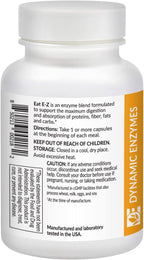 Eat E-Z Digestive Enzymes – Broad-Spectrum Enzyme Blend for Proteins, Carbohydrates, Fats, Dairy & Fiber – Supports Digestive Comfort & Occasional Bloating – 30 Capsules