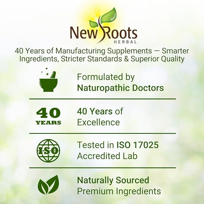 NEW ROOTS HERBAL Heme Iron Supplement | 4-in-1 Formula with Vitamin C, B12, Folate for Best Absorption | Raise Hemoglobin & Ferritin for Women & Men, Low-FODMAP (30 Capsules)