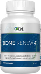 Well of Life Biome Renew 4 - All-in-one Digestive & Gut Health Formula - w/Digestive Enzymes Prebiotics & Probiotics for Healthy Gut Biome for Men and Women - Supports Gut Lining, Gas & Bloating