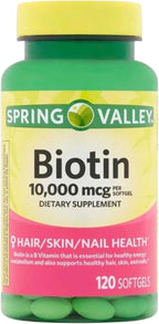 Biotin 10,000 mcg – 120 Tablets, High Potency Biotin Supplement, Vitamin B7 for Hair Skin and Nails for Women and Men, Biotin 10000 mcg Daily Support (Pack of 1)