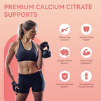 Calcium Citrate Gummies 1200mg, Chewable Calcium Supplement for Women & Men, Ultimate Absorption Calcium Gummies for Muscle & Immune Support, Sugar Free, Raspberry Flavor, 60 Count