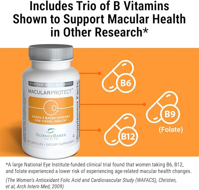 ScienceBased Health MacularProtect AREDS 2 Formula – Eye Health Vitamin & Mineral Supplement with Lutein, Zeaxanthin & B Vitamins for Macular & Vision Support – 60 Capsules (Pack of 2)