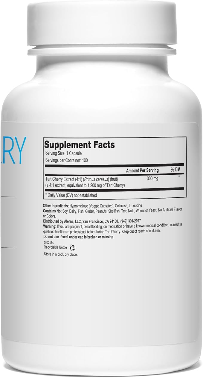 Tart Cherry Extract 1200 mg, 100 Vegetarian Capsules - (Pack of 3), Joint Health Support - Gluten Free, Non-GMO