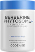 Codeage Berberine Phytosome Supplement - Berberine HCL, Alpha Lipoic Acid, Phospholipid Complex - 2-Month Supply - Berberine HCL - Berberine Hydrochloride - Gluten-Free, Non-GMO - 60 Capsules