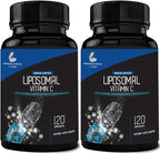 Research Labs Liposomal Vitamin C Supplement w/Enhanced Absorption LipoQuil-C™ | 120 Capsules Immune Support Collagen Booster | High Dose Fat Soluble Vita C 1000mg Buffered | Non GMO, Vegan Pills