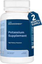 Life Enhancement High Potency 1020 mg Potassium Supplement for Muscle, Brain & Bone Health - No Additives High Absorption Elemental Potassium Supplement, Made in USA (120 Capsules – 60 Servings)