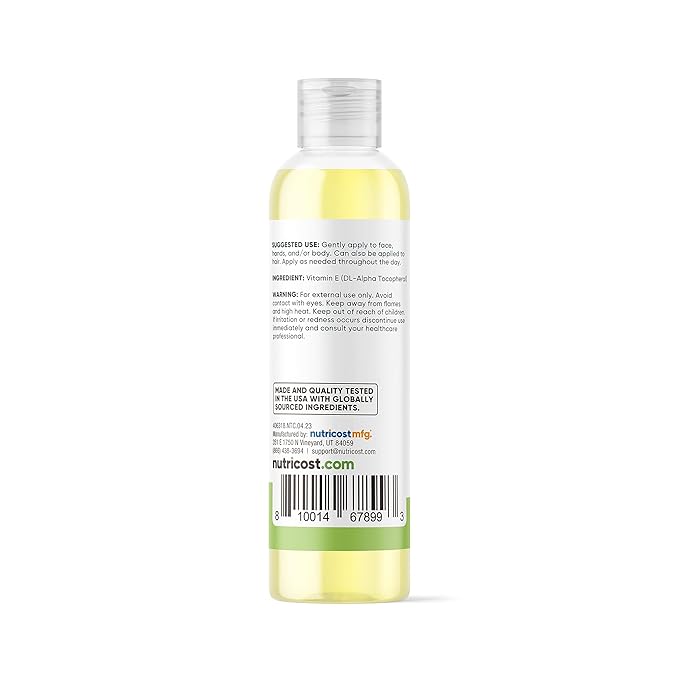 Nutricost Essentials Vitamin E Oil (8 Ounces / 230,000 IU) | Vitamin E Oil for Skin, Hair, and Nails