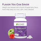 EZ Melts Dissolvable KSM-66 Ashwagandha, 300 mg, Sugar-Free, Stress, Sleep and Mood Support Supplement, 30-Day Supply, Apple Berry-Flavor - 1 Pack