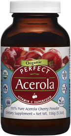 Perfect Supplements – Perfect Acerola Powder – 156 Grams – 100% Pure Acerola Cherry – All-Natural Vitamin C Superfood – Immune System Support