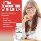 SOLARAY Zeaxanthin for Men & Women - Lutein and Zeaxanthin Supplement for Eyes, Vision & Macular Health Support Formula, Eye Vitamin Complex with Bilberry, Vitamin C, & Blueberry - 30 Veg Caps