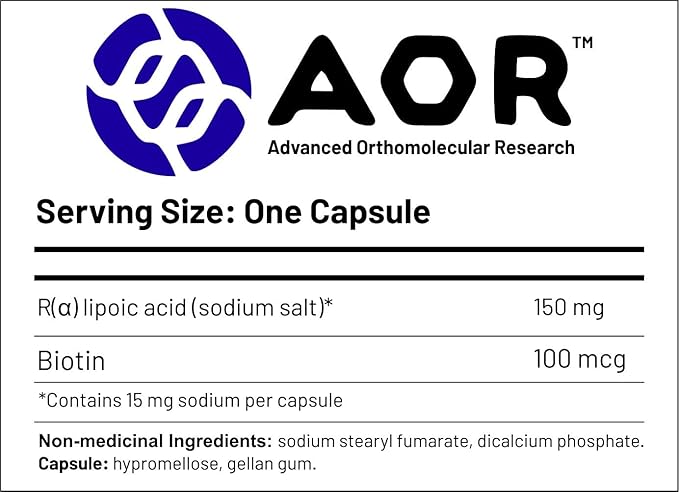 AOR R Alpha Lipoic Acid 150mg, 90 Vegan DR Capsules, 30-Day Supply – Pure R-Lipoic Acid Formula for Antioxidant Activity, Carbohydrate Metabolism & Everyday Digestive Balance – Non-GMO, Gluten-Free