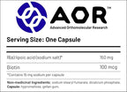 AOR R Alpha Lipoic Acid 150mg, 90 Vegan DR Capsules, 30-Day Supply – Pure R-Lipoic Acid Formula for Antioxidant Activity, Carbohydrate Metabolism & Everyday Digestive Balance – Non-GMO, Gluten-Free