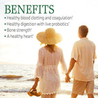Garden of Life Vitamin K2 and K1, Vitamin Code Vegan K Complex for Bone Strength and Heart Health, Omega Rich Flax Seed Oil, Trace Minerals, Probiotics, 60 Day Supply, (Pack of 2)