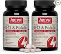 Jarrow Formulas Methyl B-12 & Methyl Folate, Bioactive Vitamin B9 and Vitamin B12 Supplement, Healthy Brain Function & Metabolism, 60 Chewable Tablets, 60 Servings (Pack of 2)