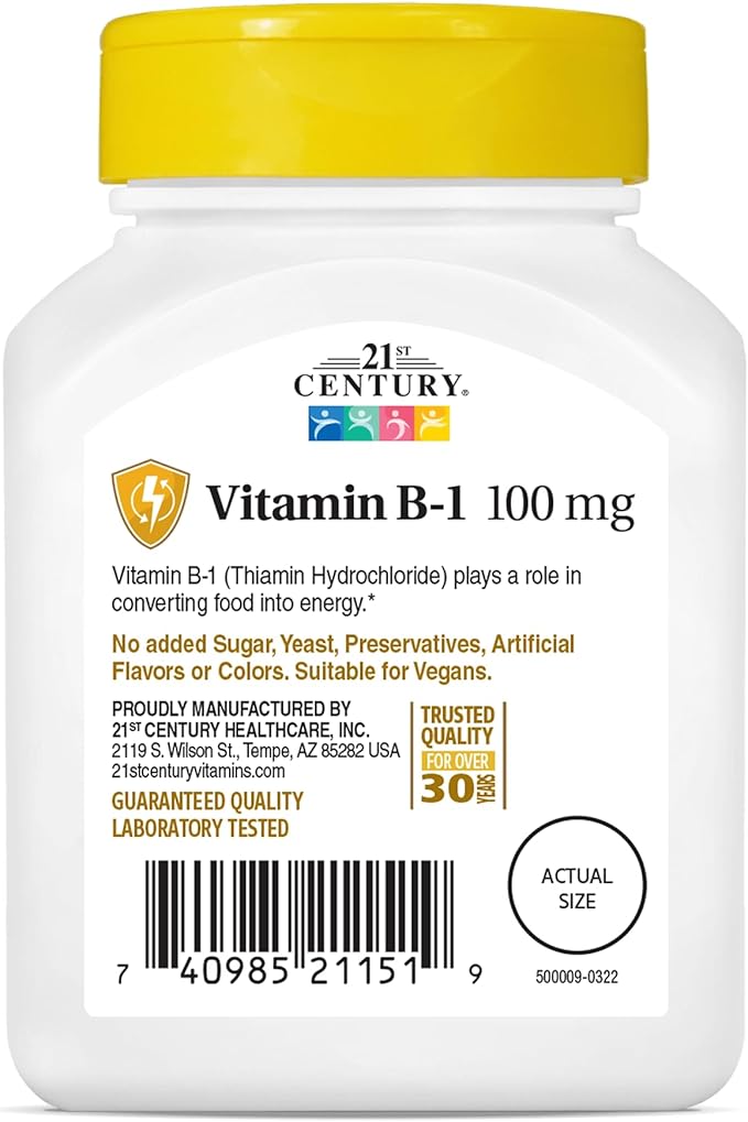21st Century B-1 Tablets, 100 Mg, 110 Count