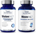 1MD Nutrition MoveMD & VisionMD Joint Support & Eye Care - Collagen, Hyaluronic Acid, Astaxanthin, OptiLut Lutein, Zeaxanthin