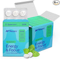 Neuro Energy & Focus Gum - 40mg Natural Caffeine Gum & Nootropic Energy Supplement with L-Theanine & B Vitamins - Sugar Free, Vegan - Spearmint, 54ct