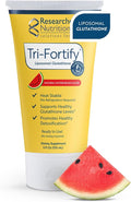 Researched Nutritionals Liposomal Glutathione (450mg) Liquid Gel + Vitamin C - Tri-Fortify - Aid Natural Energy, Immune Support & Detox - Clinically Researched for Absorption - Watermelon (5 Fl Oz)