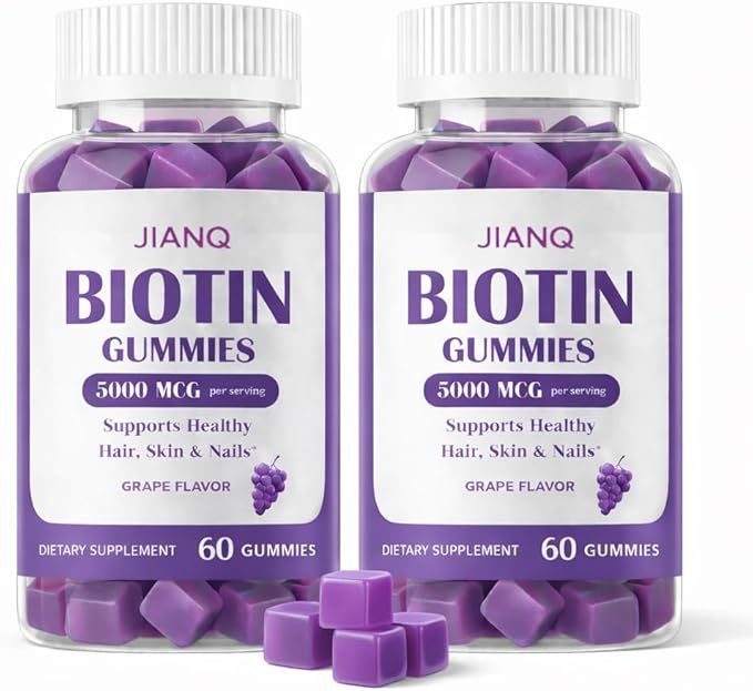 Biotin Gummies for Hair Skin & Nails – High Strength 5000 mcg Biotin with Collagen, Zinc & Vitamin C | Vegan, Sugar-Free, Non-GMO | Supports Healthy Hair Growth, 120 Count