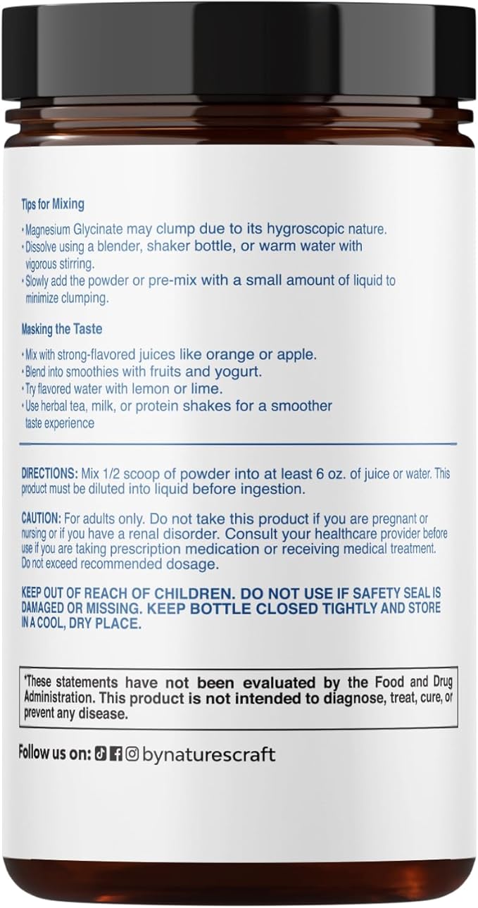Potent Magnesium Glycinate Powder 400mg - Calm Magnesium Powder Bulk for Muscle Relax, Calm & Sleep Support for Adults - Glycinate Mag Soothe Vegan & Non-GMO Supplement - 1 Pack