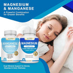 Magnesium Complex & Manganese Supplement Bundle – 1000mg Magnesium with 7 Forms Plus 10mg Manganese (Aspartate/Citrate) – Supports Relaxation, Muscle & Bone Function – 150 Capsules Total