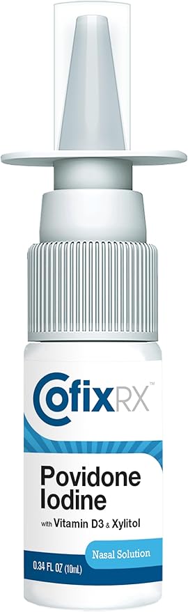 Nasal Cleanse Solution Spray, Povidone Iodine with Vitamin D3 & Xylitol, Cleans Nasopharynx, For Cold Allergy Sinus Relief, Laboratory Tested Patented Formula, Fast Acting & Long Lasting, 3 pk