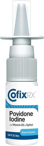 Nasal Cleanse Solution Spray, Povidone Iodine with Vitamin D3 & Xylitol, Cleans Nasopharynx, For Cold Allergy Sinus Relief, Laboratory Tested Patented Formula, Fast Acting & Long Lasting, 3 pk