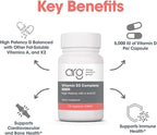 Allergy Research Group Vitamin D3 Complete 5000 - Delivers 125 mcg Vitamin D3 - with Vitamin A & K2 - Supports Bone Strength, Immune Balance & Healthy Mindset - 120 Servings - 120 Capsules