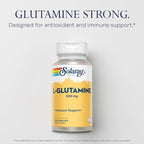 SOLARAY L Glutamine Capsules 500 mg - Immune Support Supplement - Free Amino Acid - Lab Verified, 60-Day Money-Back Guarantee - 100 Servings, 100 VegCaps
