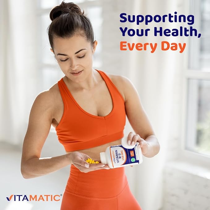 Vitamatic Vitamin B2 (Riboflavin) 250 mg - 200 Capsules - 2 Pack
