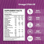 Omega 3 Fish Oil | Omega 3 Fish Oil Capsules for Women and Men | Triple Strength Fish Oil | Burpless, EPA 600 - DHA 400 Supplement, 60 Softgel Capsules