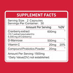 600mg Cranberry Supplement with 500mg D-Mannose, Support Normal Urinary Tract Health for Women*, Help Cleanse and Protect the Urinary Tract*, Maintain Intimate Microbial Ecological Balance*