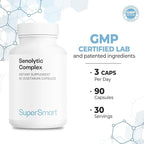 Supersmart Senolytic Complex (Advanced Formula) - with Fisetin, Quercetin, Bromelain - Patented Ingredients - Senolytic Supplement | Non-GMO & Gluten Free - 90 Vegetarian Capsules