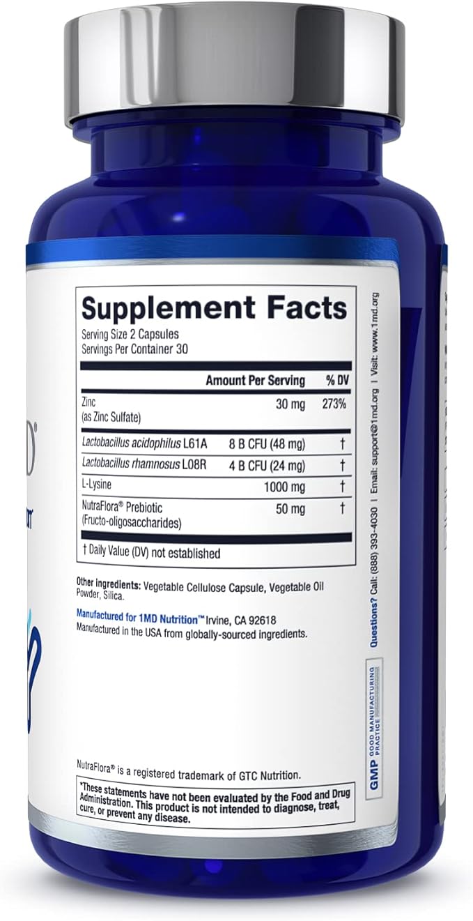 1MD Nutrition ImmunityMD - Immune Health Probiotic | Potent, Doctor-Selected Probiotic Strains with Prebiotic - Promote Overall Immune System Strength, Reduce Everyday Stress | 60 Capsules