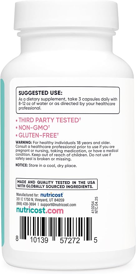 Nutricost D-Mannose with Cranberry Extract for Women 90 Capsules for 30 Servings Per Bottle - Vegan, GMO Free and Gluten Free