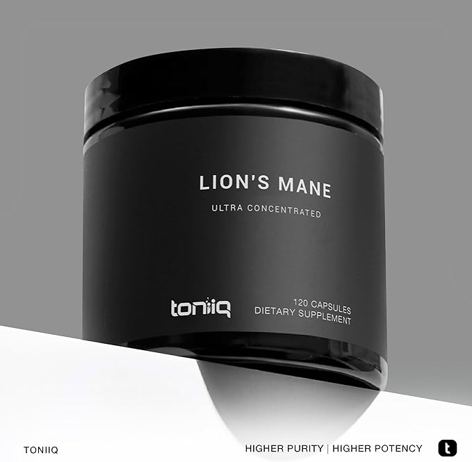 Toniiq Lion’s Mane - Ultra High Potency 10:1 Extract with 30% Polysaccharides - Highly Concentrated & Bioactive - Third-Party Lab Tested - 120 Capsules