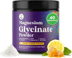 High Absorption Magnesium Glycinate Powder - Vegan Magnesium Powder for Sleep Relaxation & Regularity - Drink Mix Non-GMO Gluten Free & No Artificial Flavors (Honey Lemon) - 136g