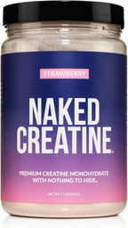 NAKED Creatine - Strawberry Flavored Creatine Monohydrate - Real Strawberry Powder, No Additives, Muscle Growth, Vegan, Non-GMO, Gluten Free, Soy Free - 45 Servings