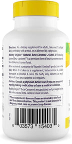 Healthy Origins Beta-Carotene 25,000 IU (7,500 mcg), Provitamin A Supplement for Antioxidant, Eye & Immune Support, 180 Softgels (6 Month Supply), Non-GMO & Gluten-Free