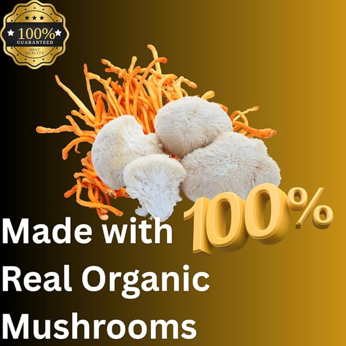 Morning Routine Mushroom Tincture, High Potency, Double Extracted, 60 Daily Doses, Lion's Mane and Cordyceps