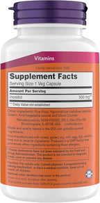 NOW Foods Inositol 500 mg, Superior Myo Inositol Form, for Healthy Membrane Function*, Cellular Health*, Support for Women* Kosher, Suitable for Vegans - 200 Vegetarian Capsules (Pack of 2)