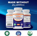 Vitamatic Niacinamide 500 mg 240 Tablets - Flush Free Vitamin B3 - Supports Energy Production (Pack of 2)