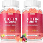 Biotin 10000mcg Collagen Keratin Gummies Supplements Gummy Hair Nails, Vitamins Daily Hair Nail Gummies Vegan Biotin Vitamin C Gummy120 Count