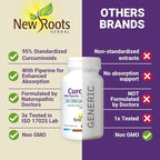 NEW ROOTS HERBAL Turmeric Curcumin Supplement 500mg with Black Pepper Extract - 20x Better Absorption | Coumarin Capsules with 95% Curcuminoids & 95% Piperine (90 Veg Capsules)