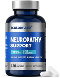 icolorfuled Neuropathy Supplements, Nerve Savior for Neuropathy with 600 Mg Alpha Lipoic Acid & B Vitamins, Fortify Nerves in Fingers, Hands, Neck, Toes, & Feet, 120 Capsules | 40-Day Supply