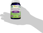 100% Natural Resveratrol - 1000mg Per Serving Max Strength (180 Capsules) Antioxidant Supplement, Trans-Resveratrol Pills for Heart Health & Pure, Polyphenols (Pack of 2)