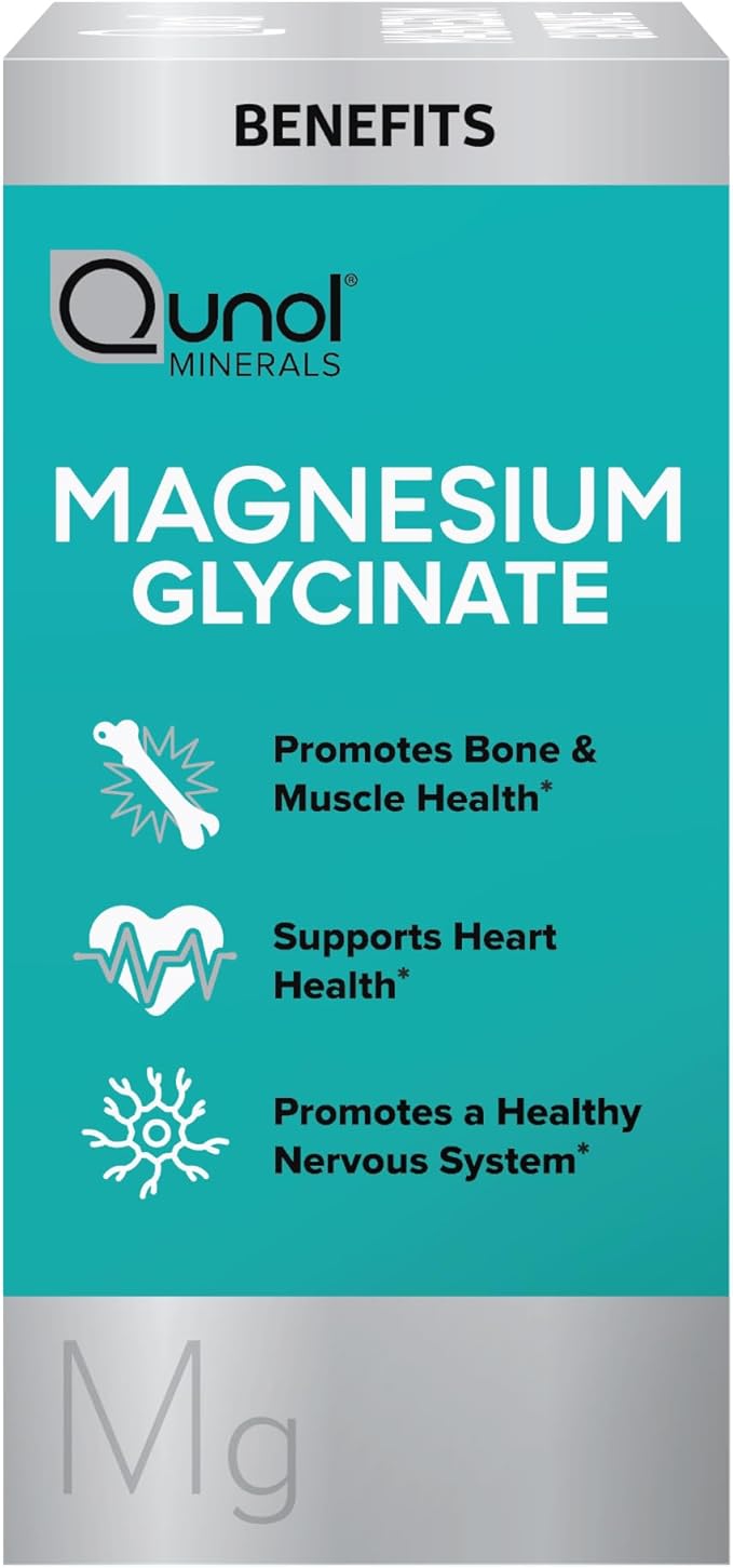 Qunol Magnesium Glycinate 300mg,100% Glycinate Chelated Magnesium Supplement,150ct Tablets,(Pack of 2)