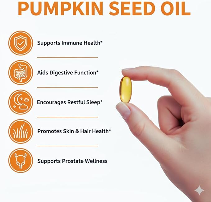 Pumpkin Seed Oil with Saw Palmetto – 3000mg Per Serving, 300 Softgels | Cold Pressed Virgin Oil | Supports Prostate, Bladder, Urinary & Hair Health | Non-GMO