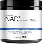 NAD Supplement - NAD Nicotinamide Riboside Resveratrol 1000mg for Men Women, Liposomal NAD Plus for Energy Anti-Aging, NR Supplement for Energy, Focus, Boost NAD+